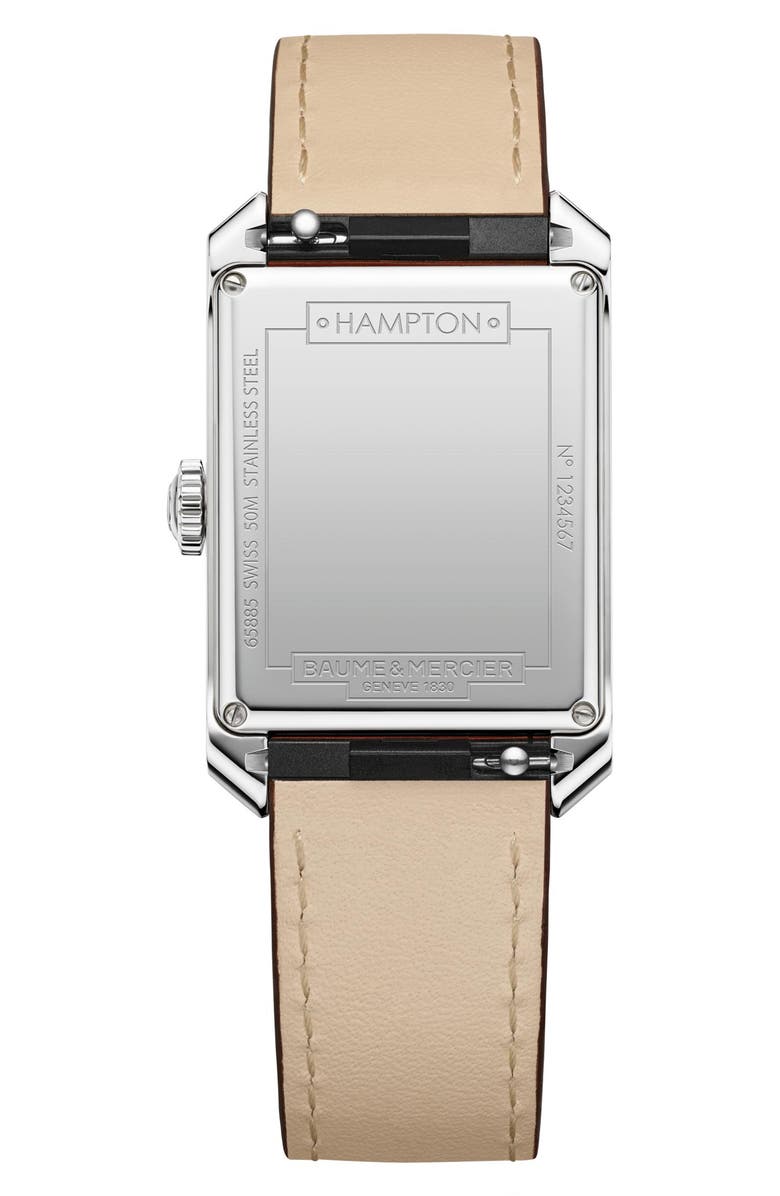 Baume 
Mercier Hampton 10670 Automatic Leather Strap Watch, 43mm, Alternate, color, 