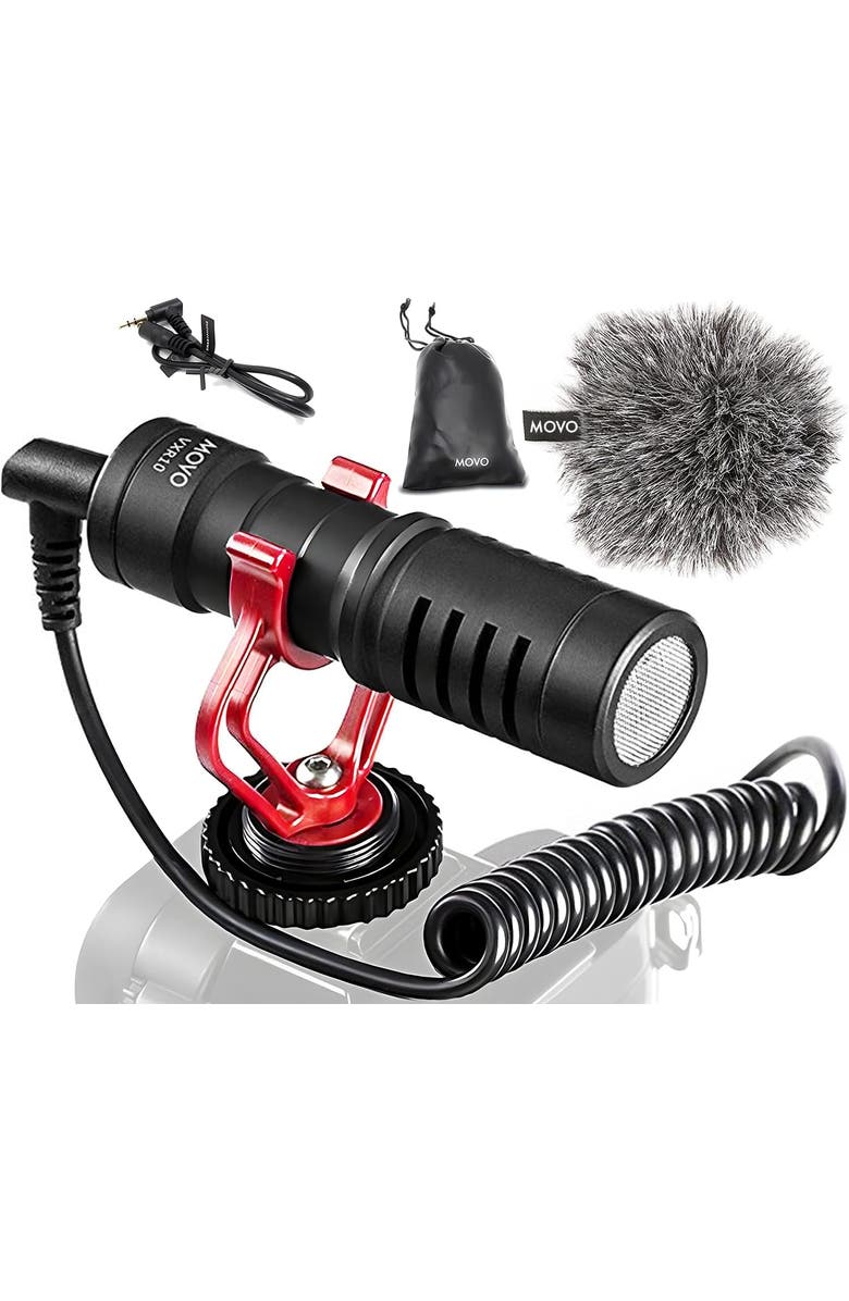 MOVO VXR10 Universal Camera Shotgun Microphone for Video Recording, Main, color, Black