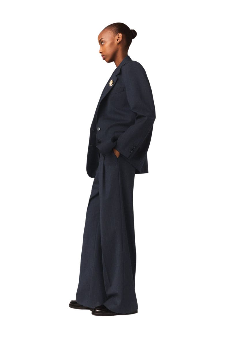 Striped suit jacket, Alternate, color, Navy