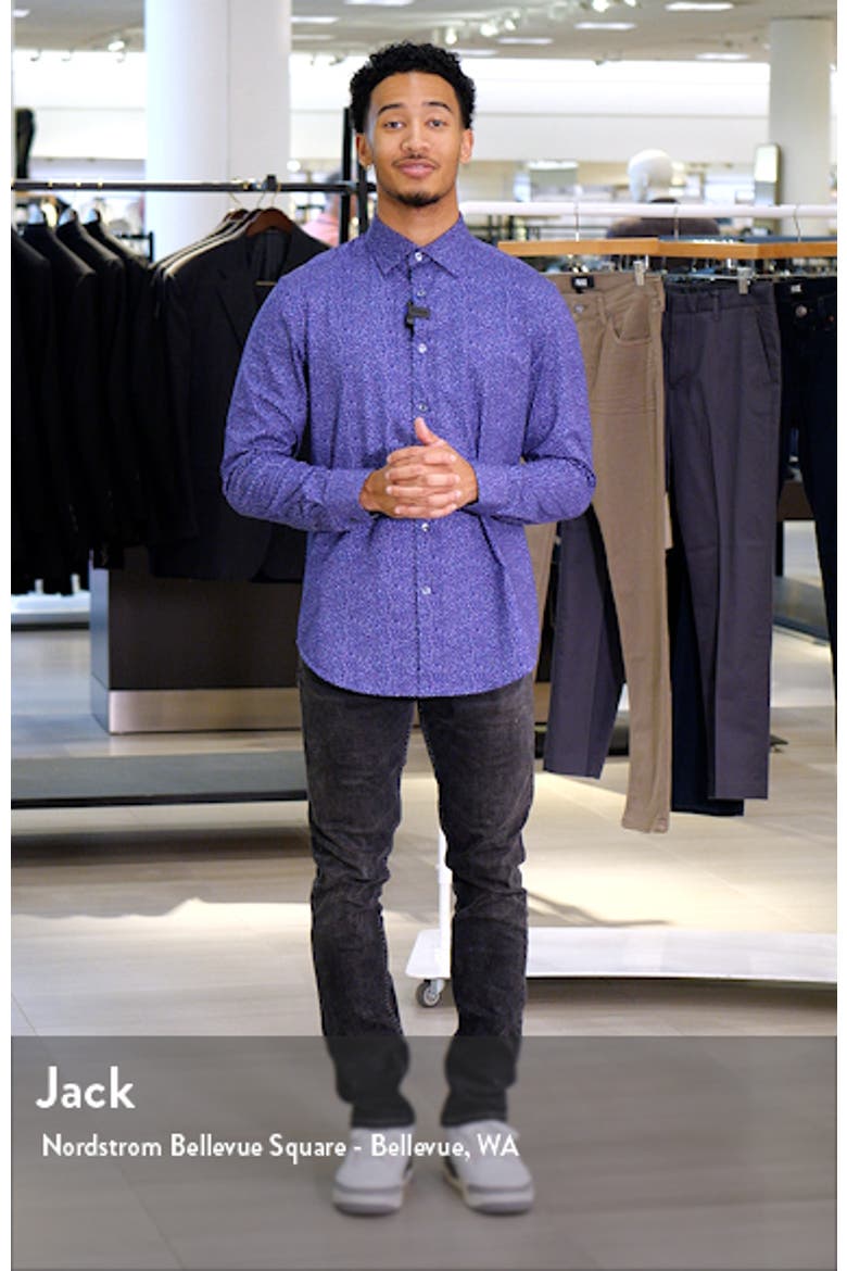 James OoohCotton® Abstract Print Stretch Cotton Button-Up Shirt video