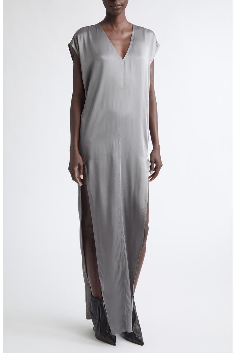Arrowhead Satin Shift Gown, Main, color, STEEL