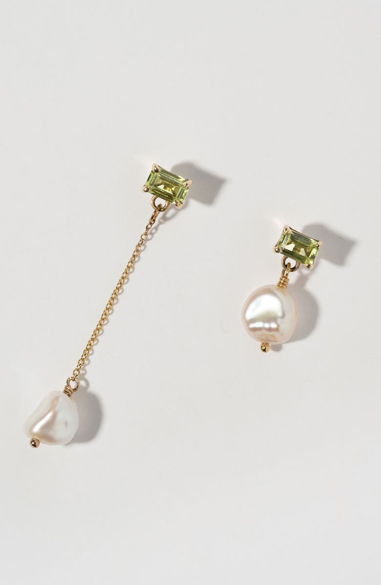 FARIS Gemma Keshi Pearl Mismatched Drop Earrings, Alternate, color, 