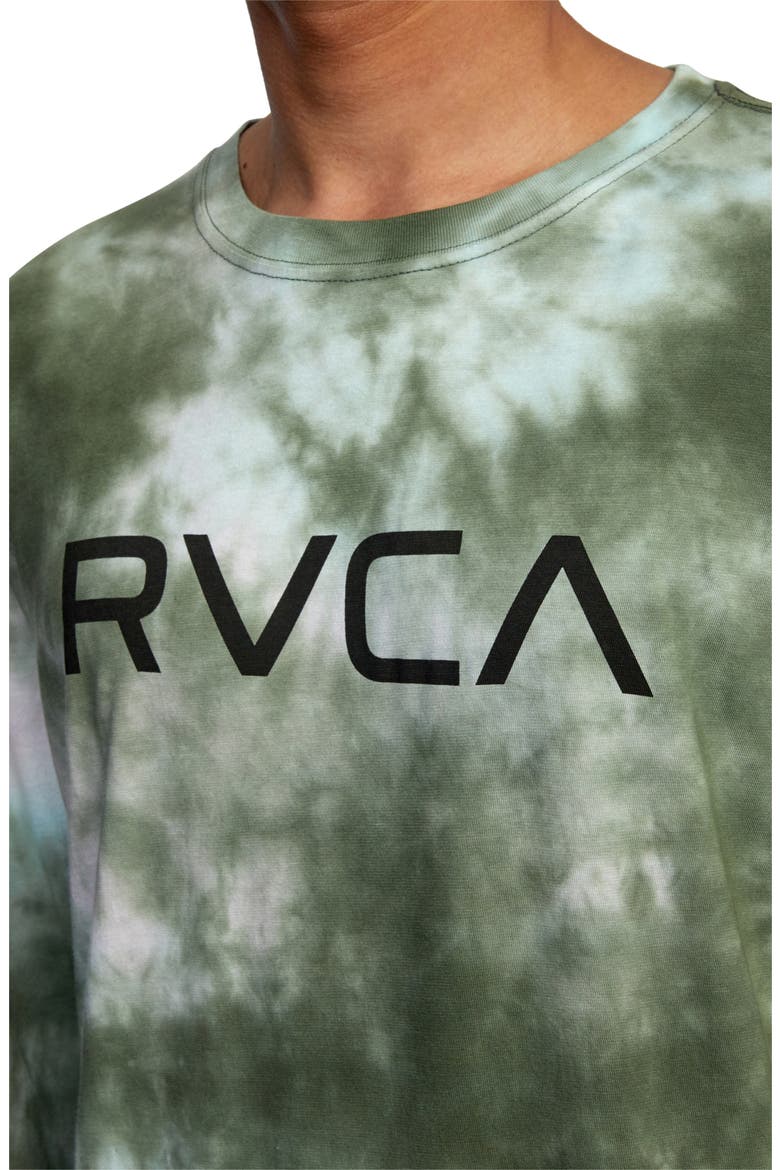 Big RVCA Tie Dye Long Sleeve Graphic Tee, Alternate, color, GREEN
