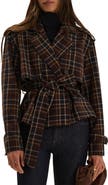 Favorite Daughter The Cropped Charles Plaid Trench Coat