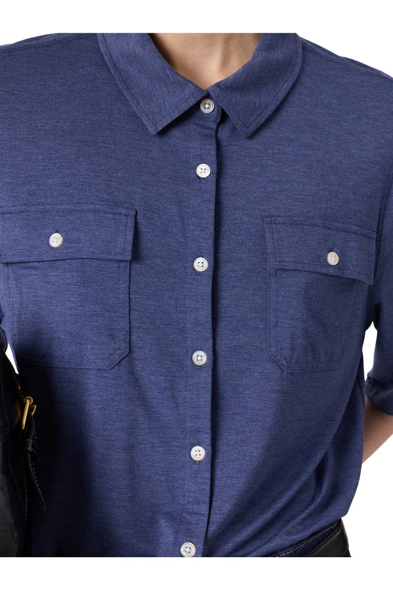 Myla Polo Collar Shirt, Alternate, color, Indigo