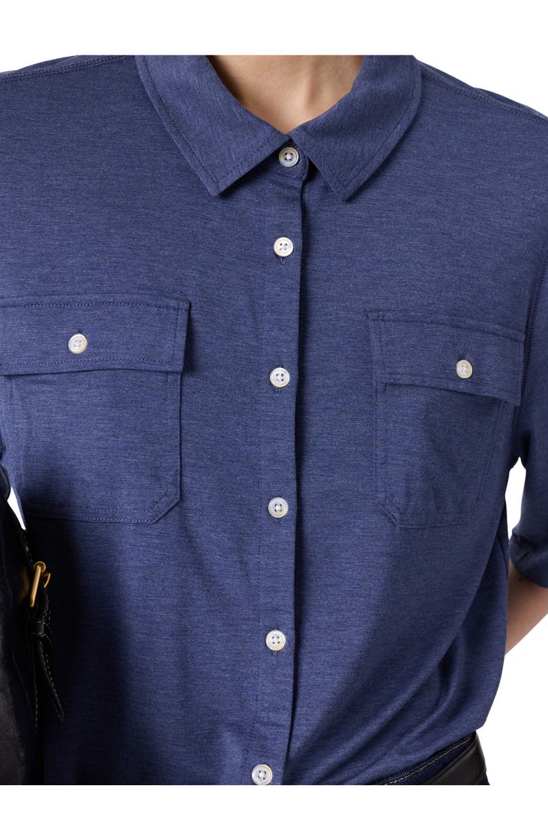 GERARD DAREL Myla Polo Collar Shirt, Alternate, color, Indigo