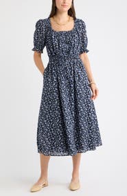 Caslon® Smocked Midi Dress