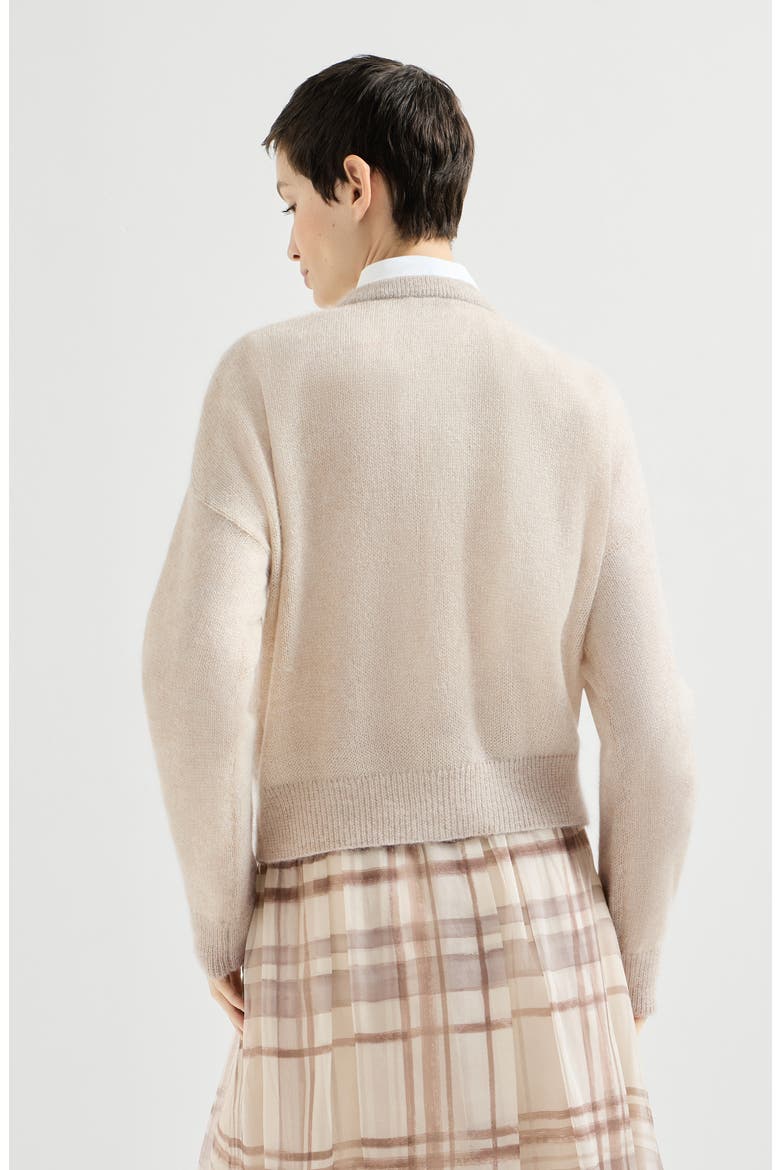 Sparkling mohair and wool cardigan, Alternate, color, Ivory