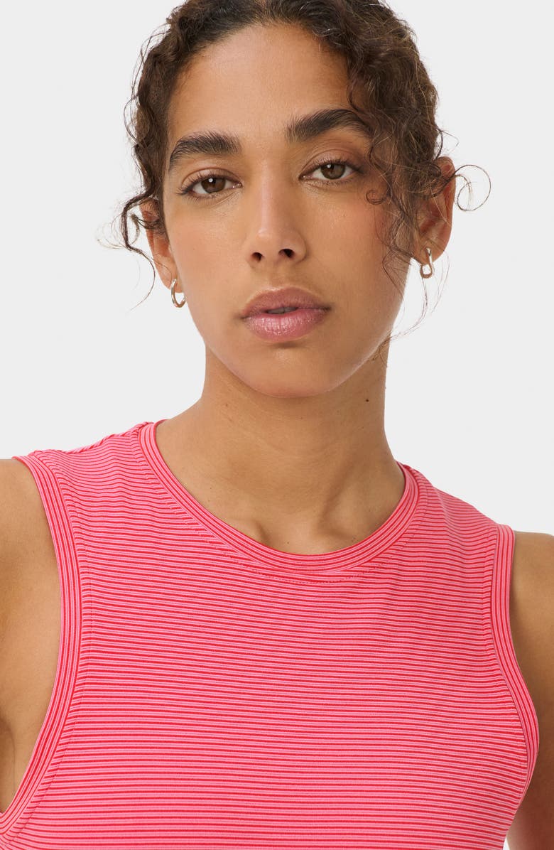 Sweaty Betty Seamless Stripe Tank, Alternate, color, Crimsonred Drop Needle Stripe