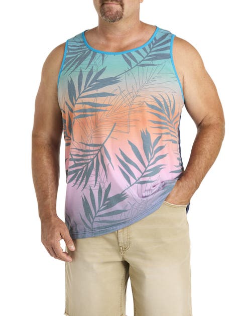 Big & Tall Multi Leaf Print Sleeveless T-Shirt