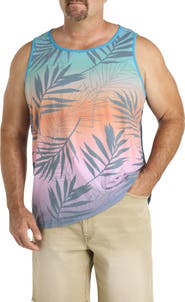 True Nation by DXL Big & Tall Multi Leaf Print Sleeveless T-Shirt