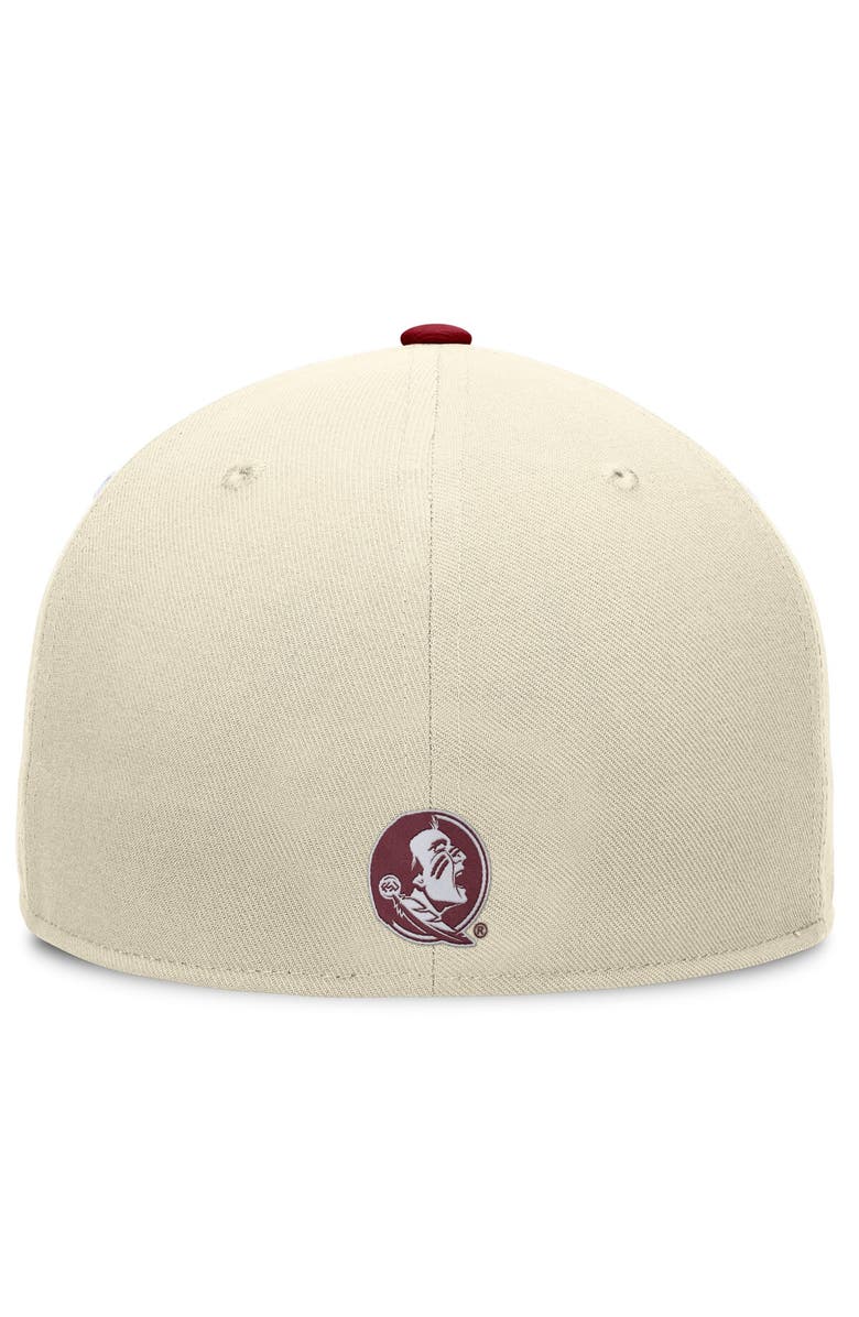 TOP OF THE WORLD Men's Top of the World White/Garnet Florida State Seminoles Tri-Tone Heritage Collector Fitted Hat, Alternate, color, 