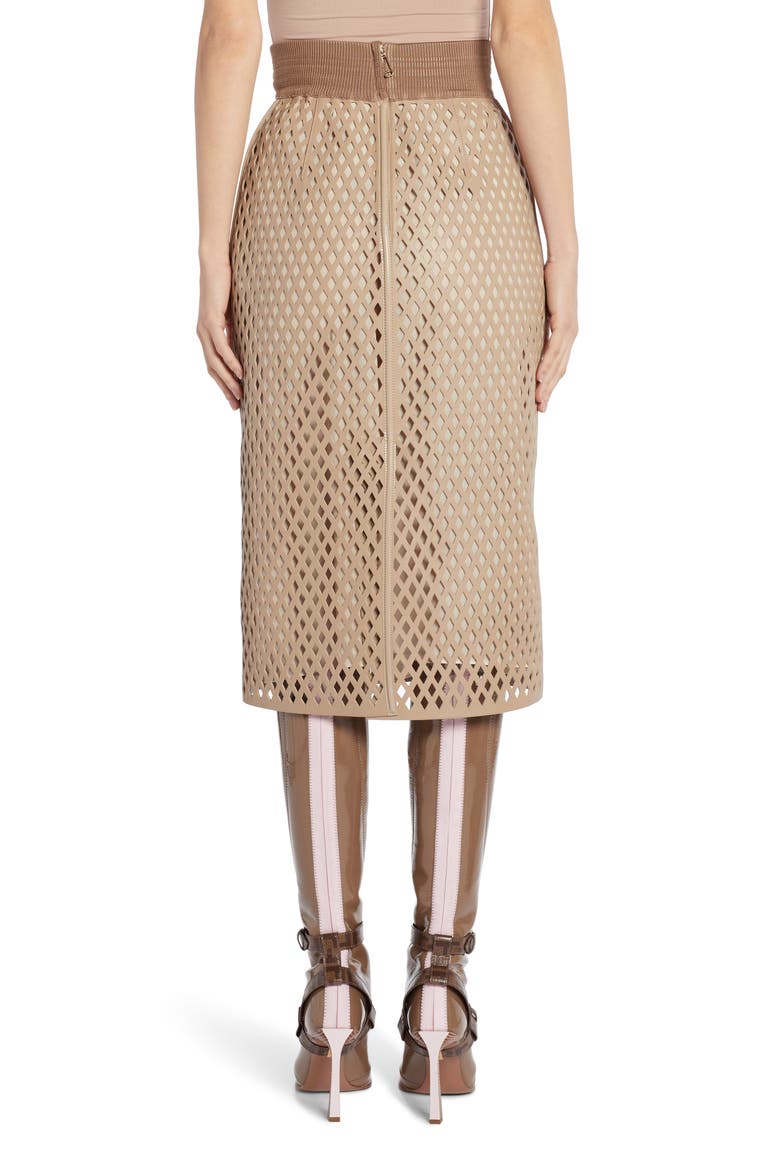 Leather Mesh Pencil Skirt, Alternate, color, BEIGE
