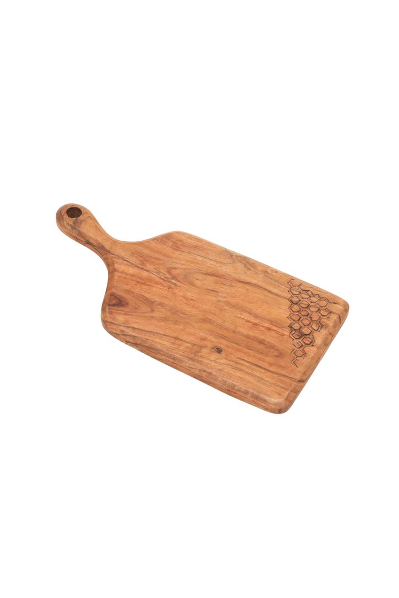 Acacia Wood Handcrafted Chopping Board with Handle, Main, color, Natural Wood