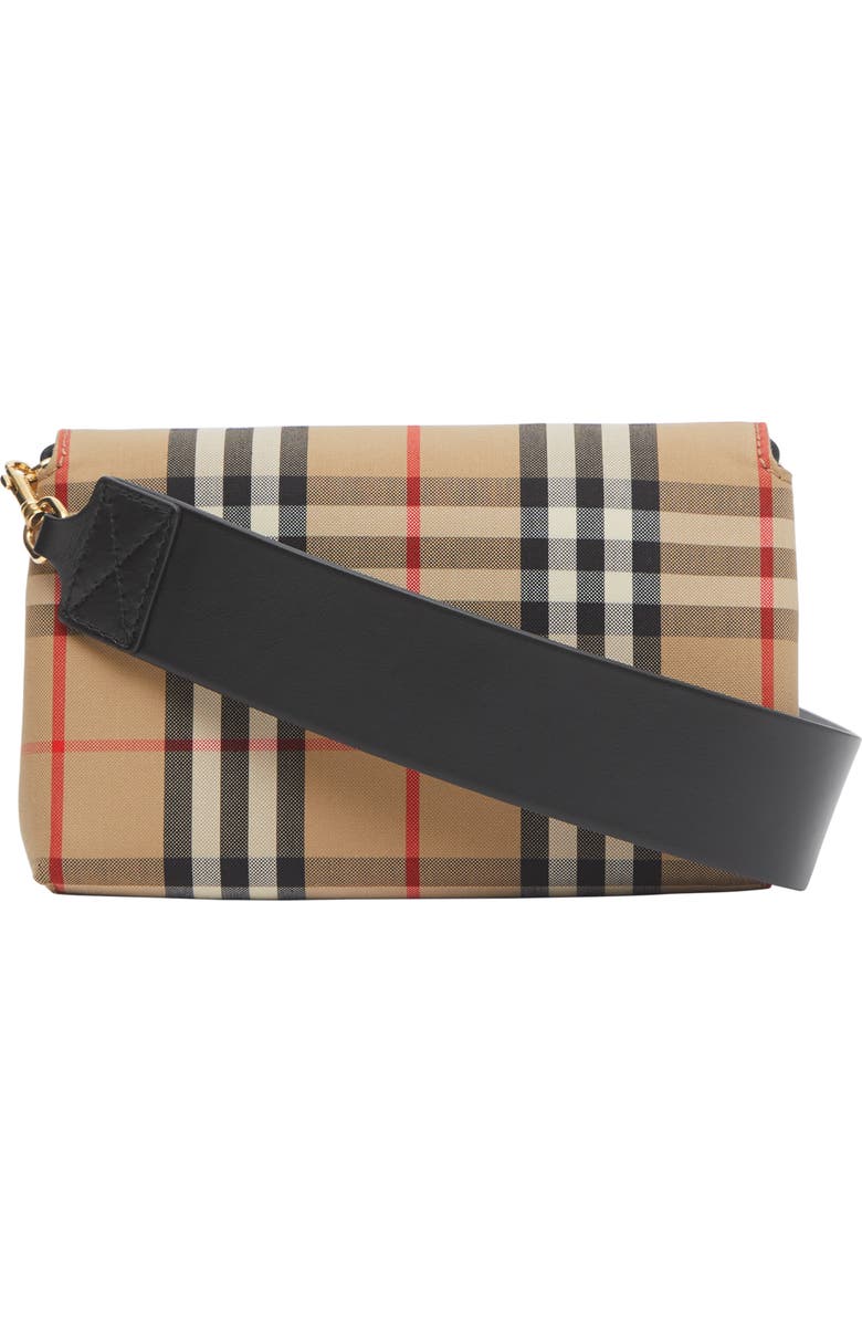 Burberry Small Vintage Check & Leather Crossbody Bag, Alternate, color,