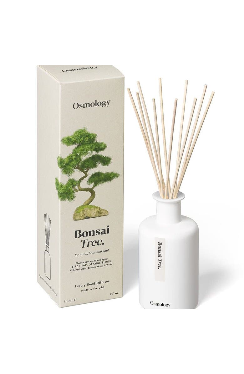 Osmology Bonsai Tree Reed Diffuser - Birch Sap Orange and Yuzu, Main, color, White