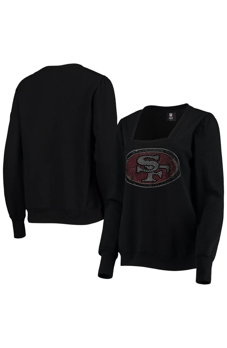 CUCE Women's Cuce Black San Francisco 49ers Winners Square Neck Pullover Sweatshirt, Main, color, 
