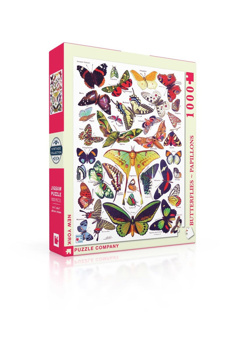 NEW YORK PUZZLE COMPANY Butterflies ~ Papillons 1000 Piece Puzzle, Alternate, color, NO COLOR