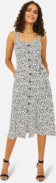 Yumi Printed Button Through Midi Dress