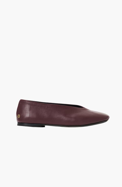 Ana Smooth Leather Flat