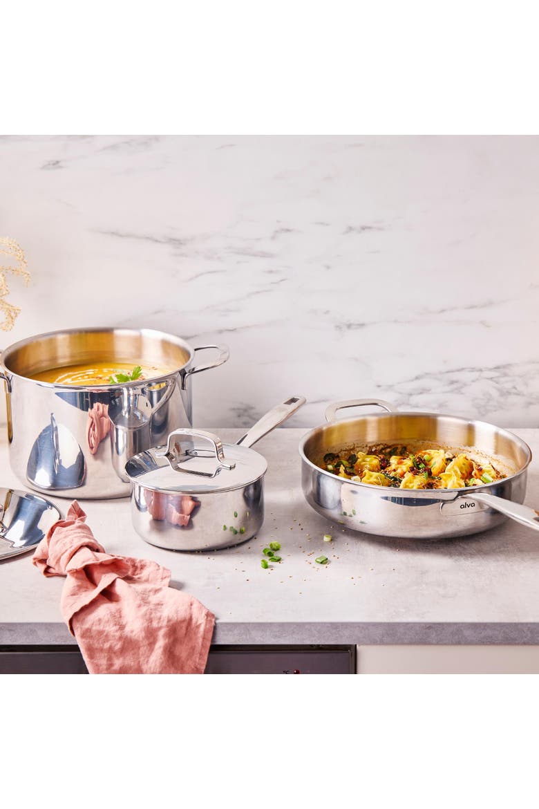 Maestro 10-Piece Hybrid Stainless Steel Cookware Set, Alternate, color, Silver