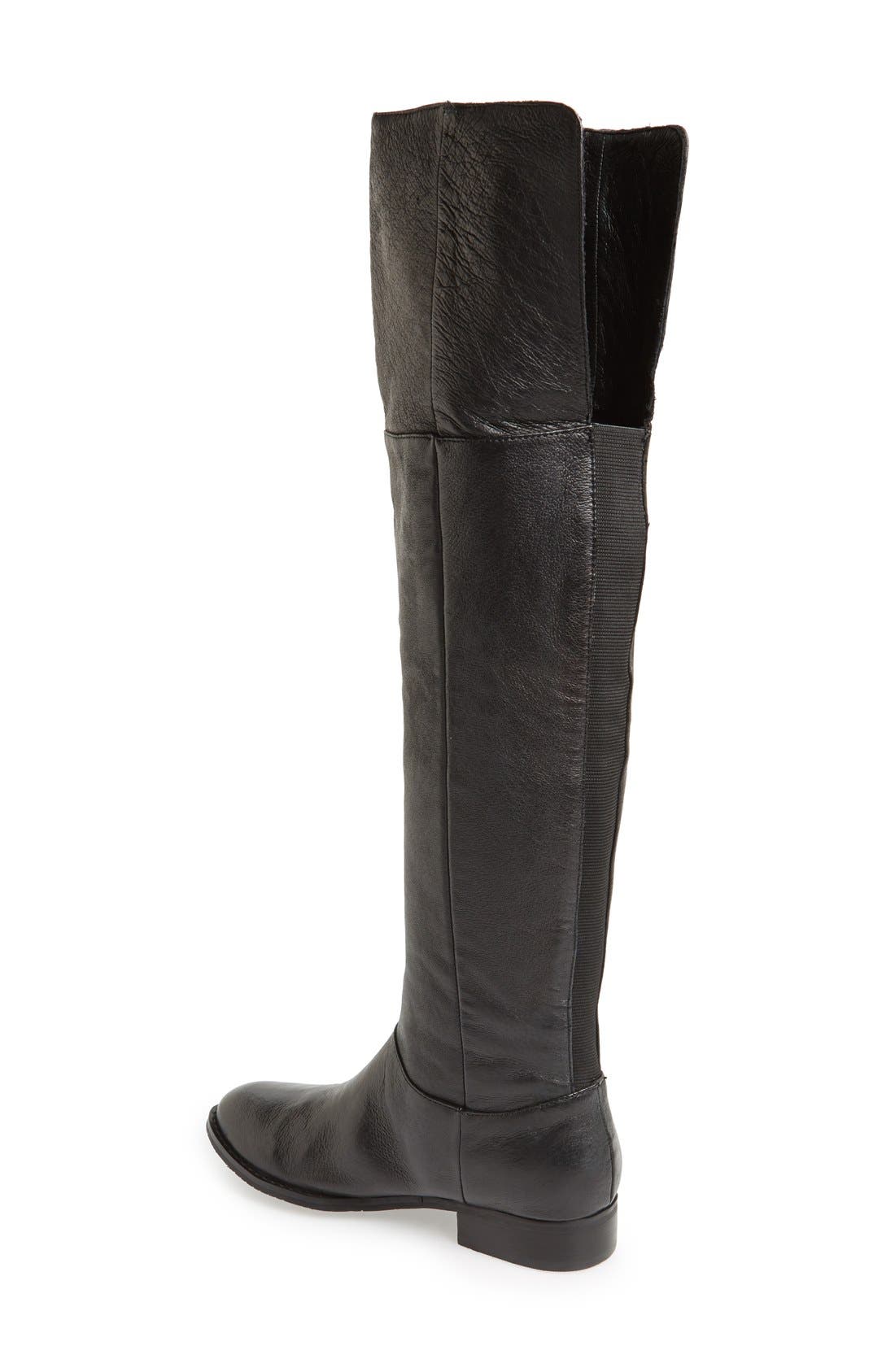 'Fawn' Leather Riding Boot, Alternate, color, BLACK