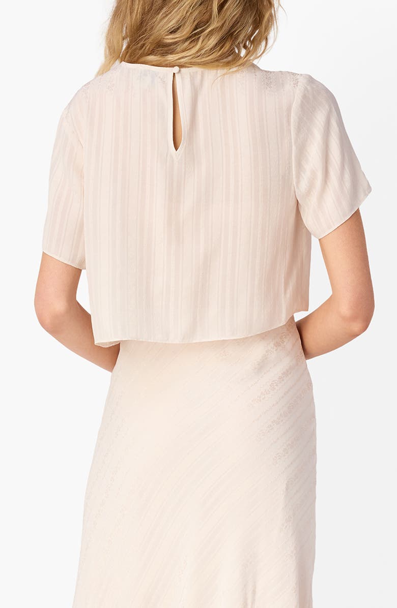 CAMI NYC Josey Jacquard Stripe Semisheer Top, Alternate, color, Oat