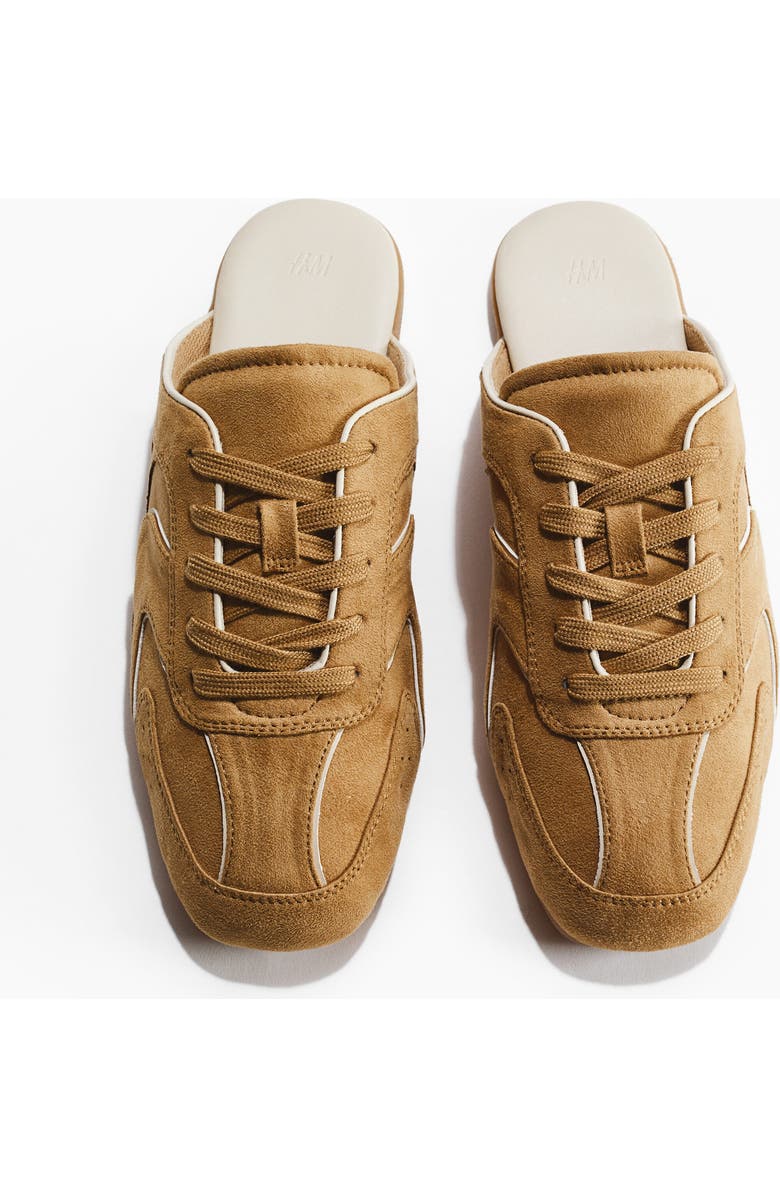 H&M Trainer-style Leather Mules, Main, color, Dark Beige