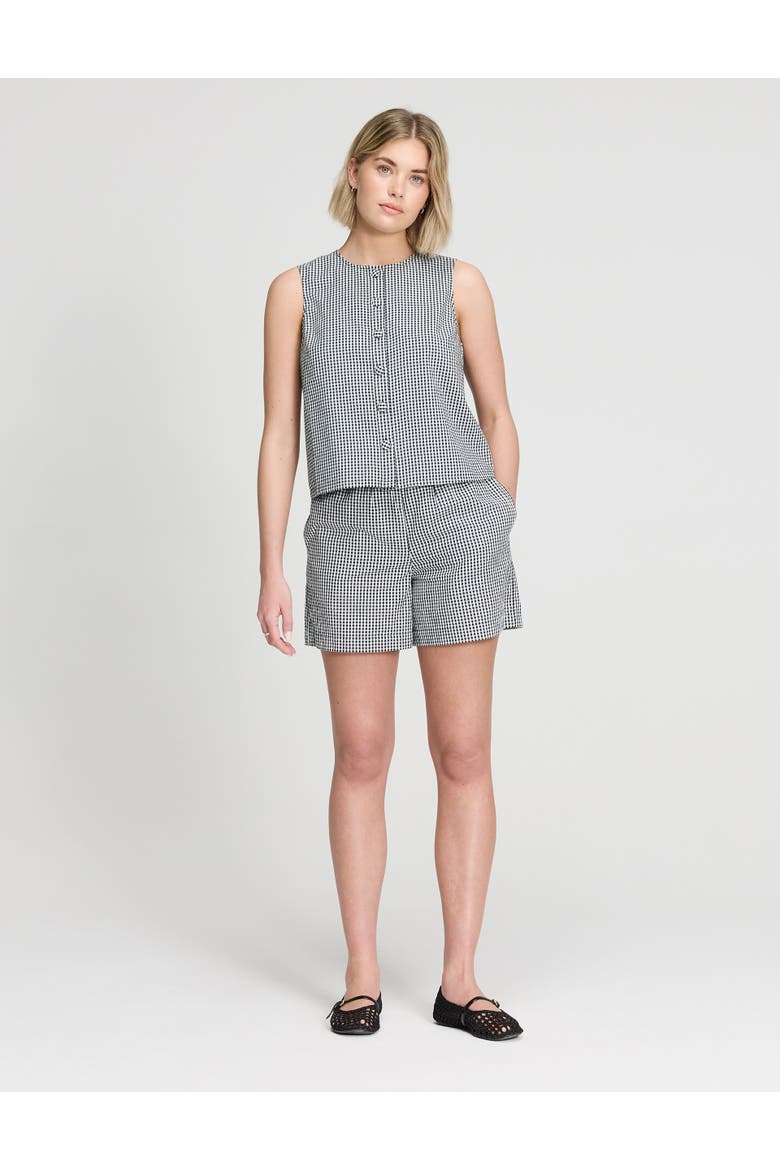 Sunny Cotton Gingham Shorts, Alternate, color, Black Gingham Check