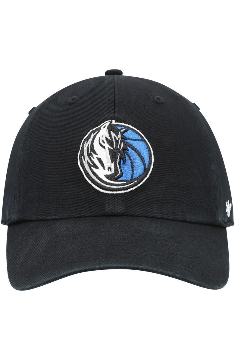 '47 Men's '47 Black Dallas Mavericks Team Logo Clean Up Adjustable Hat, Alternate, color,
