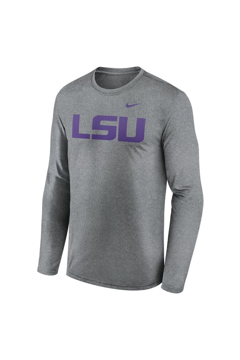 Men's Nike Heather Gray LSU Tigers Primetime Primary Legend Long Sleeve T-Shirt, Alternate, color, Heather Gray