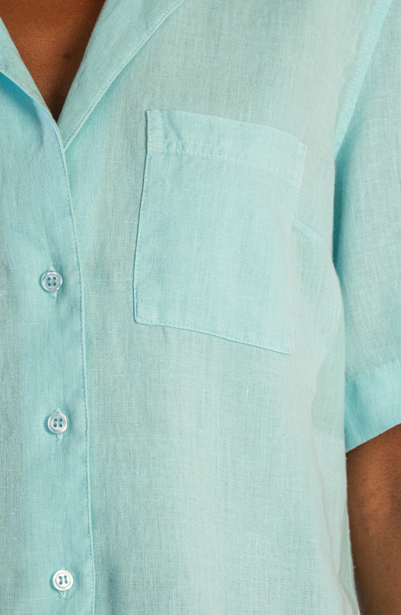 KUT from the Kloth Josie Linen Short Sleeve Camp Shirt, Alternate, color,