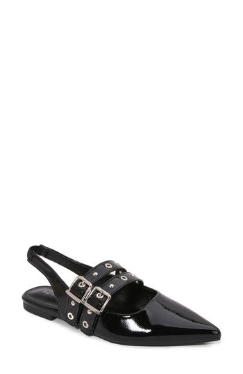 BERNESS BERNESS FABIOLA DOUBLE BUCKLE POINTED TOE SLINGBACK FLAT