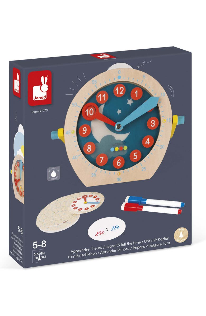 Janod Essential Learn To Tell Time Toy, Alternate, color,