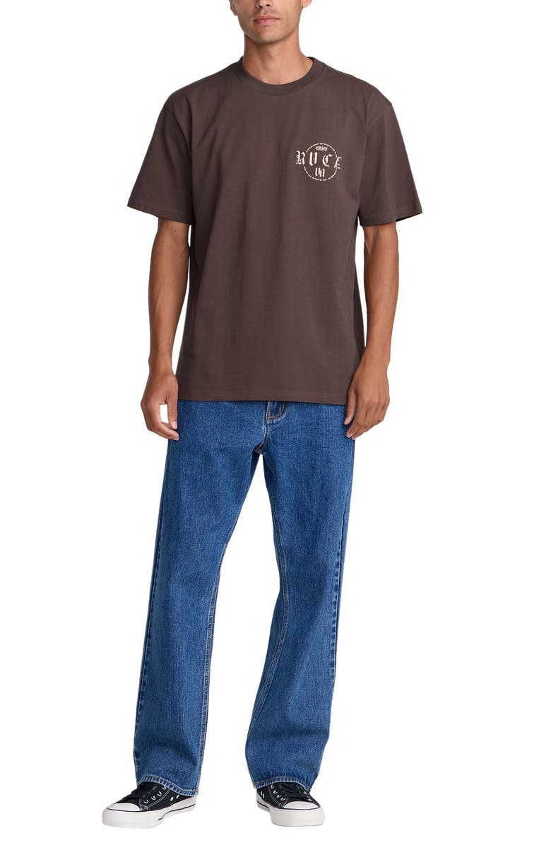 RVCA Dark Link Oversize Cotton Graphic T-Shirt, Alternate, color, Mocha