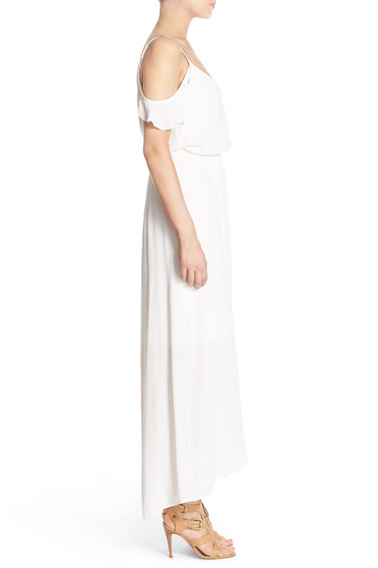 Cold Shoulder Wrap Front Maxi Dress, Alternate, color, WHITE