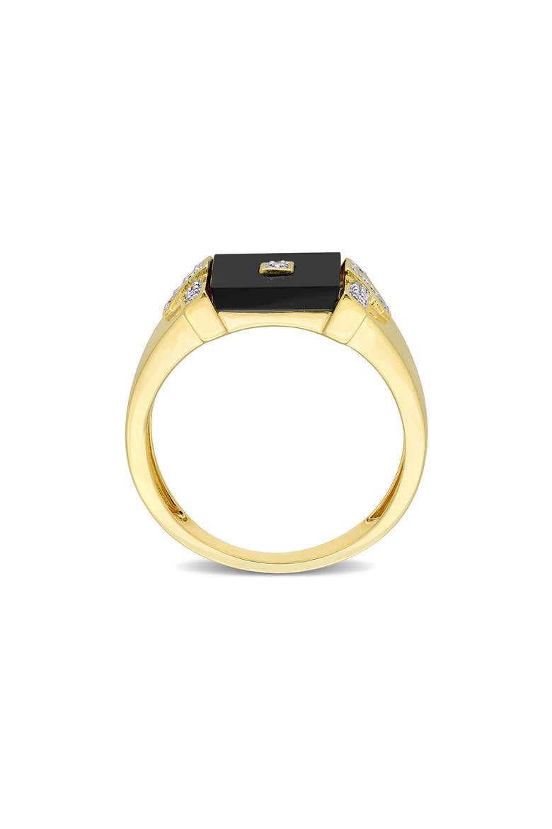 Onyx & Diamond Square Ring - 0.10ct., Alternate, color, GOLD/ BLACK
