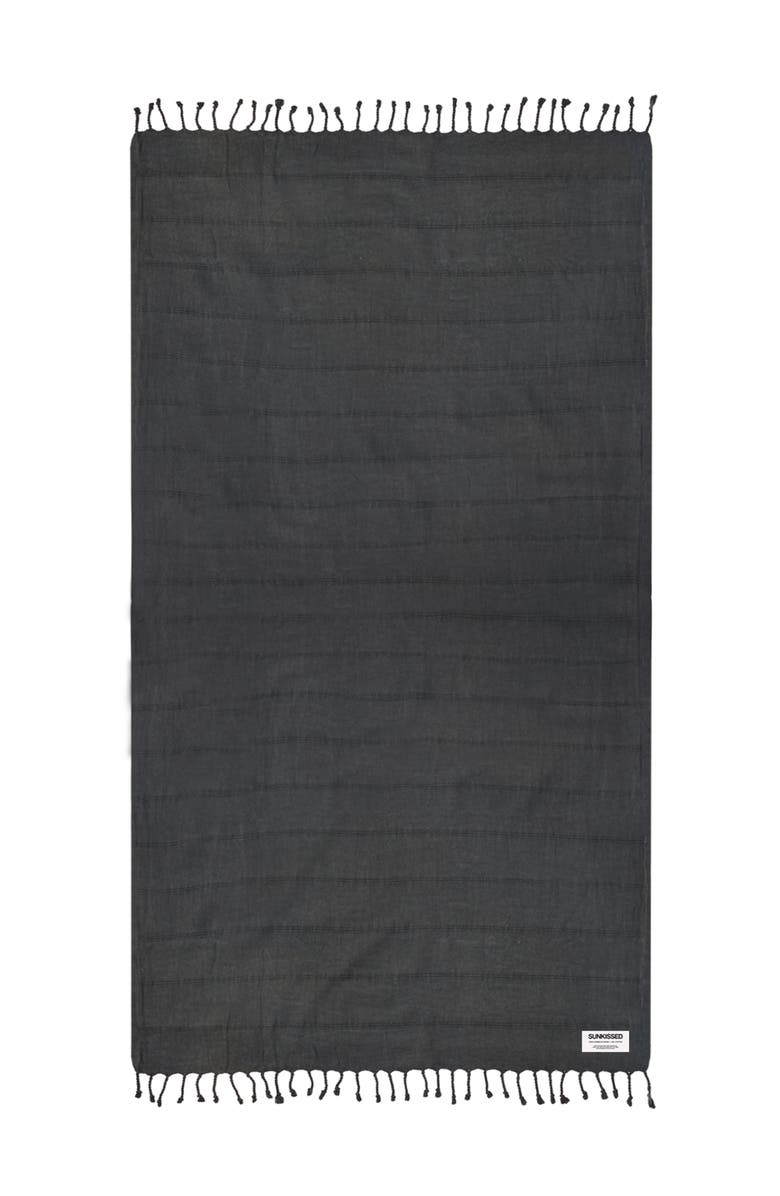 Sunkissed Sand Free Beach Towel - Stonewashed, Alternate, color, Bali Charcoal
