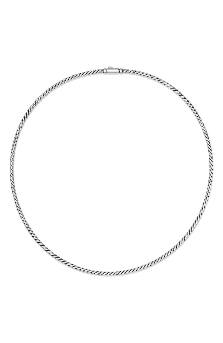 David Yurman Sculpted Cable Necklace, Alternate, color, Silver