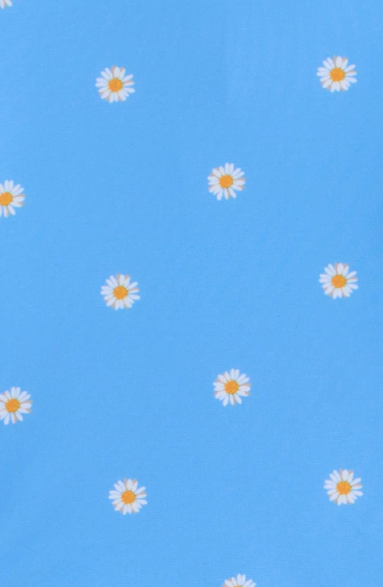 Seafolly Daisy Chain Ruffle Long Sleeve UPF 50+ One-Piece Rashguard Swimsuit, Alternate, color, Daisy Chain Blue