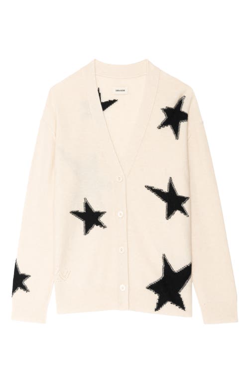 Zadig & Voltaire Mirkaz Cashmere V Neck Cardigan Sweater In White