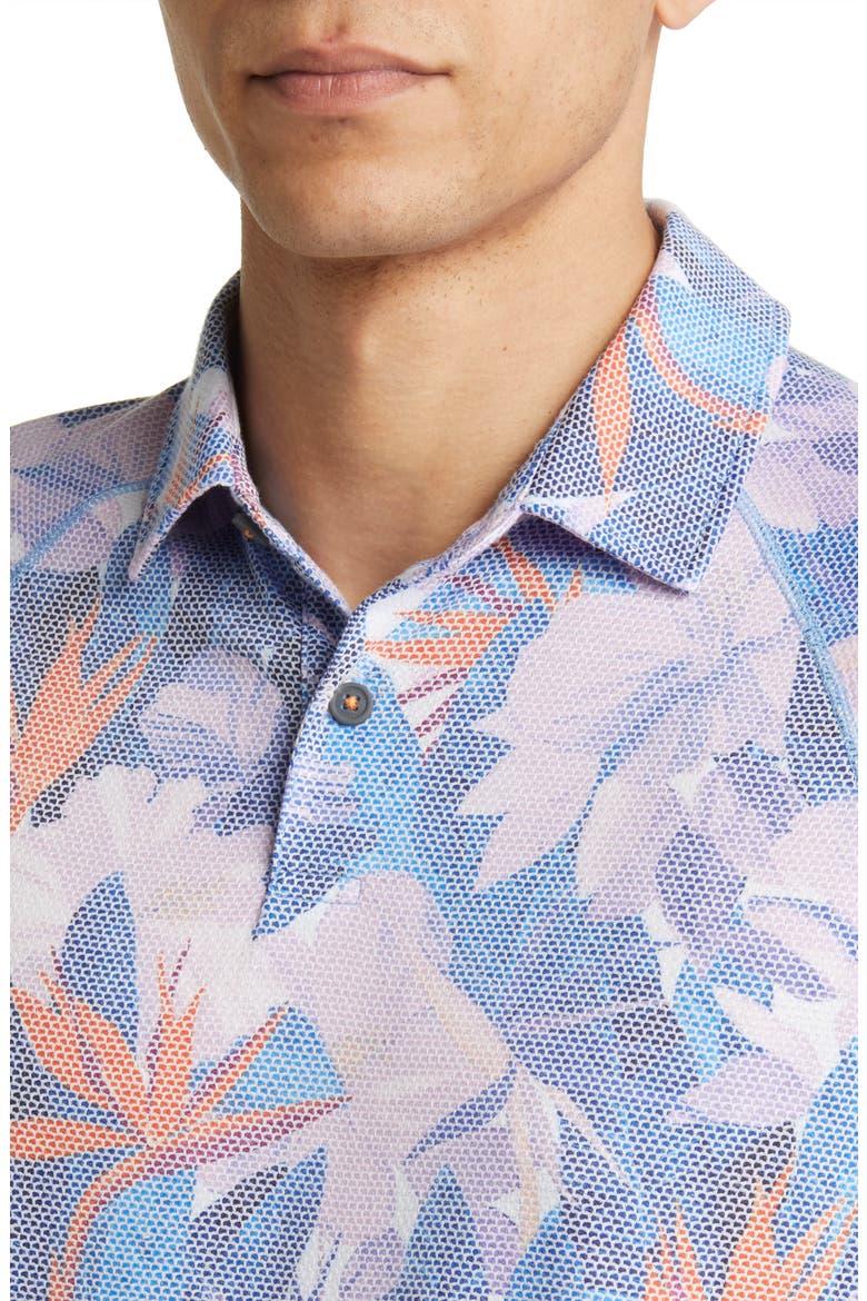 Rainforest Bay Floral Polo, Alternate, color, MAZARINE BLUE