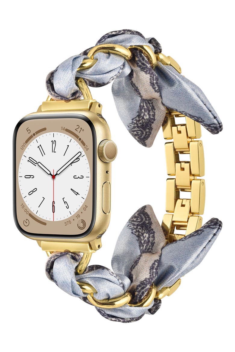 Scarf & Chain Watch Band, Main, color, NAVY