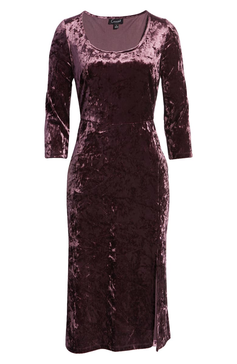Connected Apparel Long Sleeve Velvet Midi Dress, Alternate, color, 