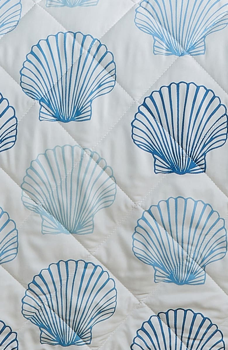 Woven & Weft Blue Seashells Reversible Microfiber Quilt Set, Alternate, color, Blue Seashells