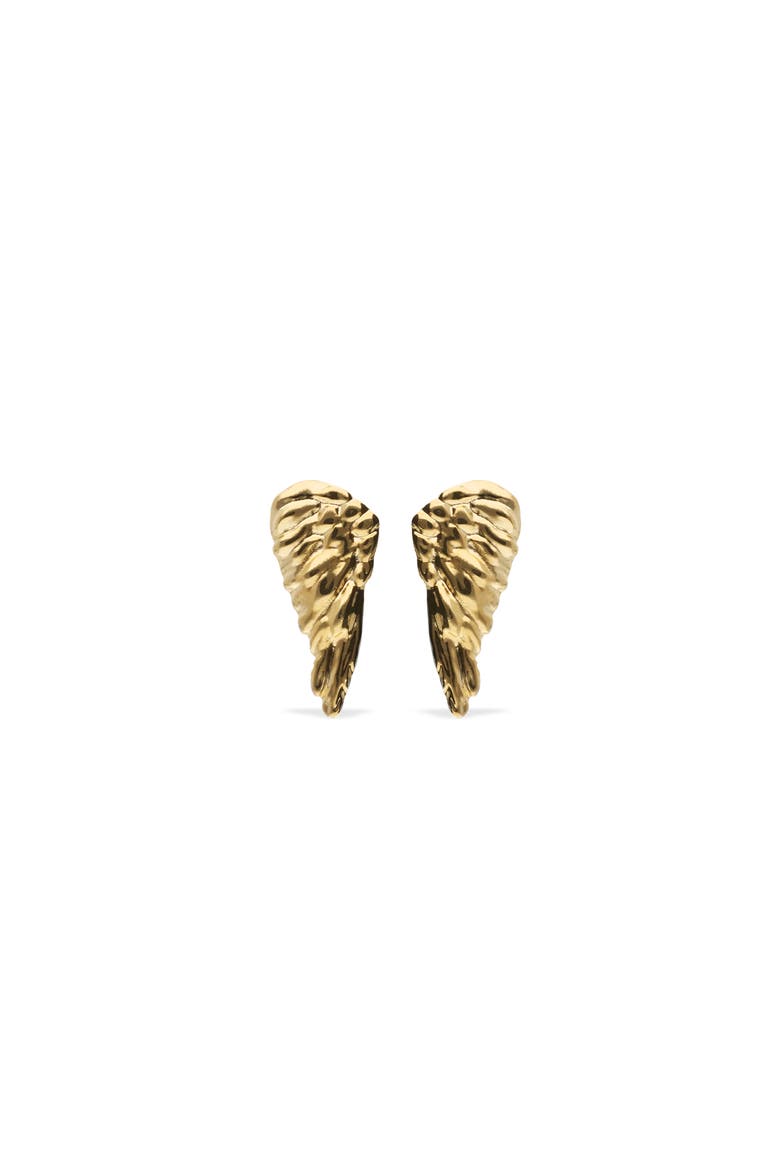 18K Gold-Plated Earrings In The Shape Of Wings, Alternate, color, Gold