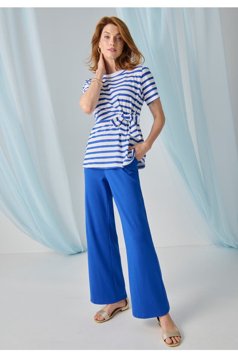Soft Ease Cotton Knit Wide Leg Pant, Alternate, color, DEEP CLARET