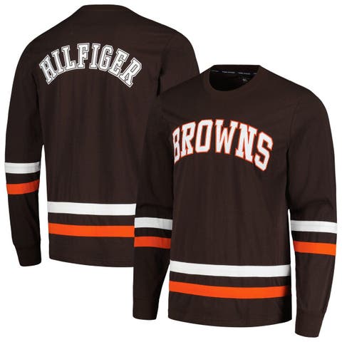 Men
s Tommy Hilfiger Brown/Orange Cleveland Browns Nolan Long Sleeve T-Shirt
