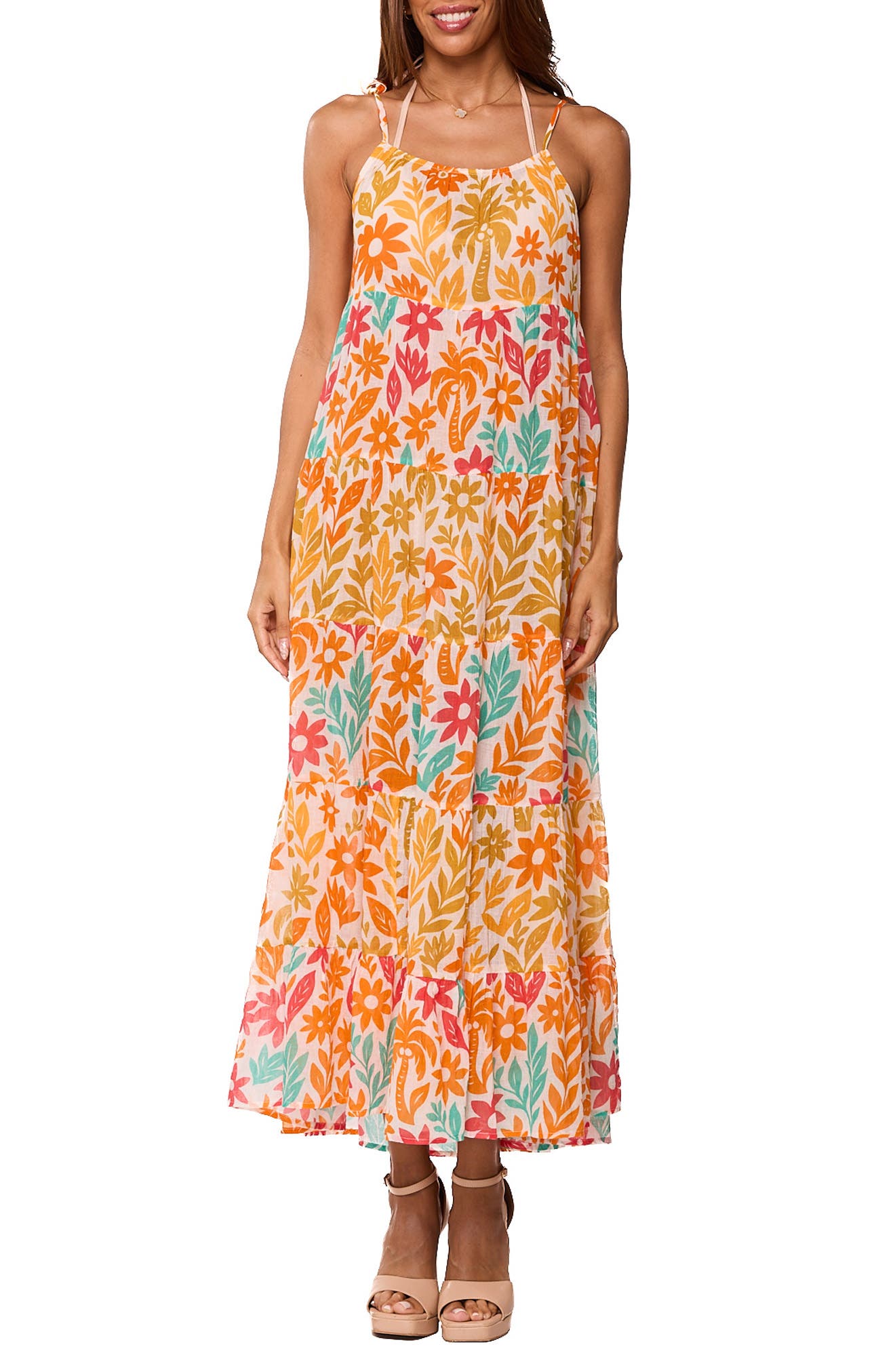 RANEES Floral Print Midi Dress