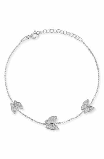 Pavé CZ Butterfly Station Bracelet